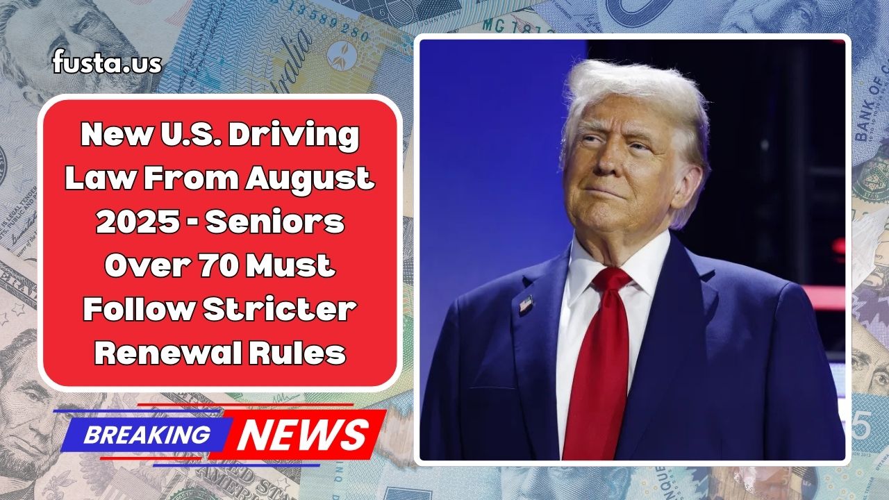 New U.S. Driving Law From August 2025 – Seniors Over 70 Must Follow Stricter Renewal Rules